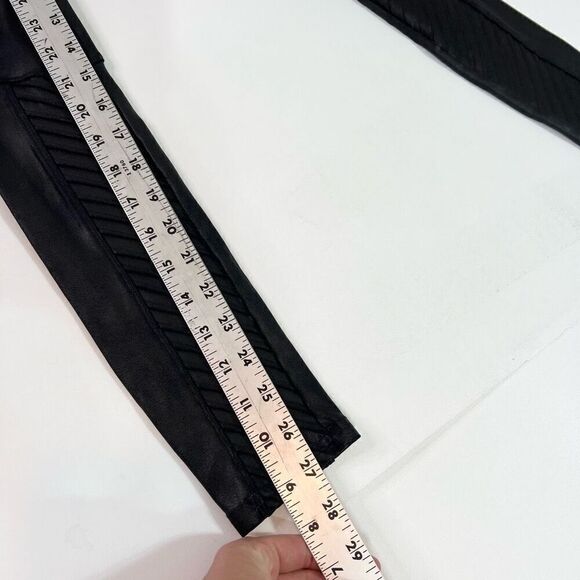 Spanx Leggings Womens Small Very Black Edgy Nylon Blend Faux Leather Moto Leggin - Picture 5 of 12